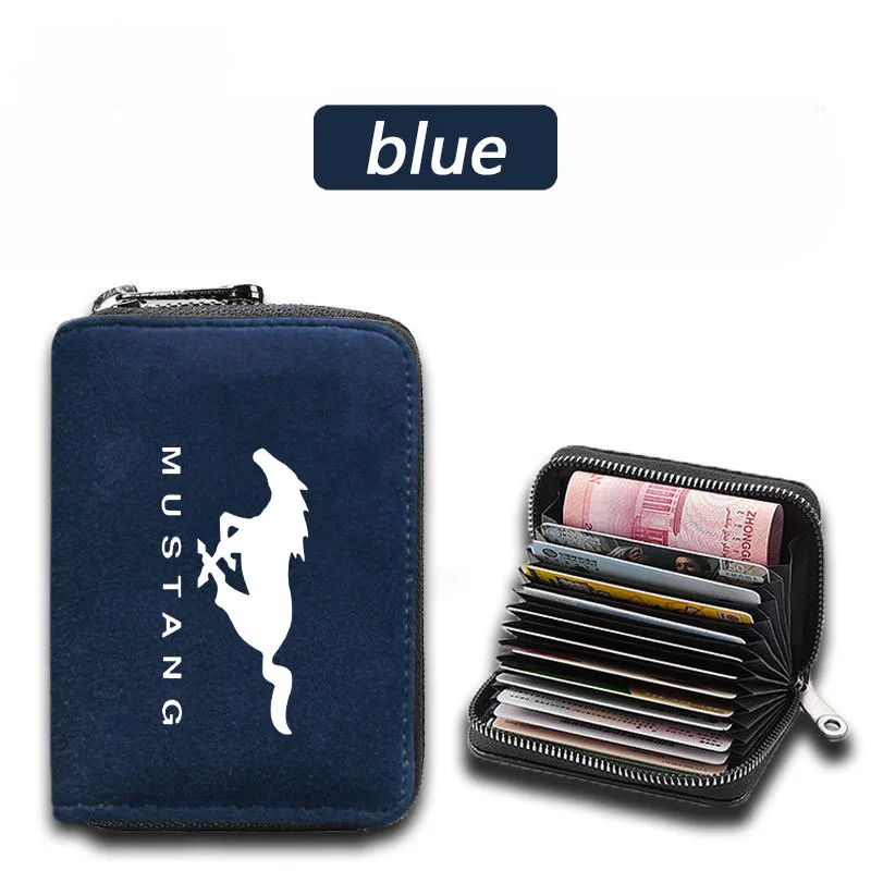 Wallet Holders PU Bank Credit Bus ID Card Holder Cover Wallets Bag Organizer For Ford Mustang Accessories Money Bag Small Clutch