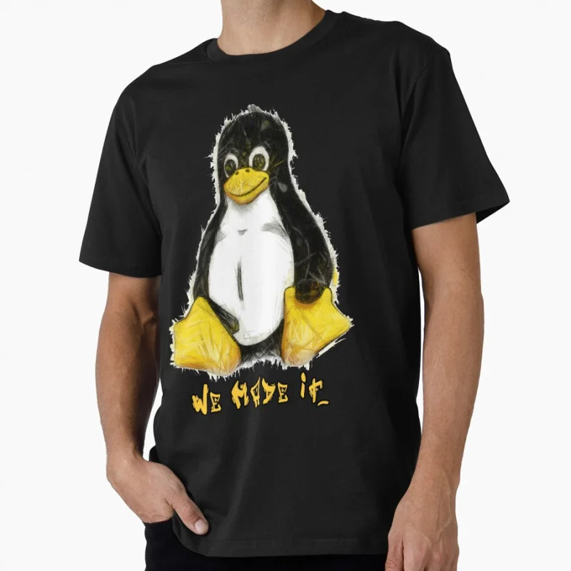 

We Made It Linux Penguin funny Gift t shirt for Software Engineer Graphic clothes Developer Large size Tops 100% cotton Tee