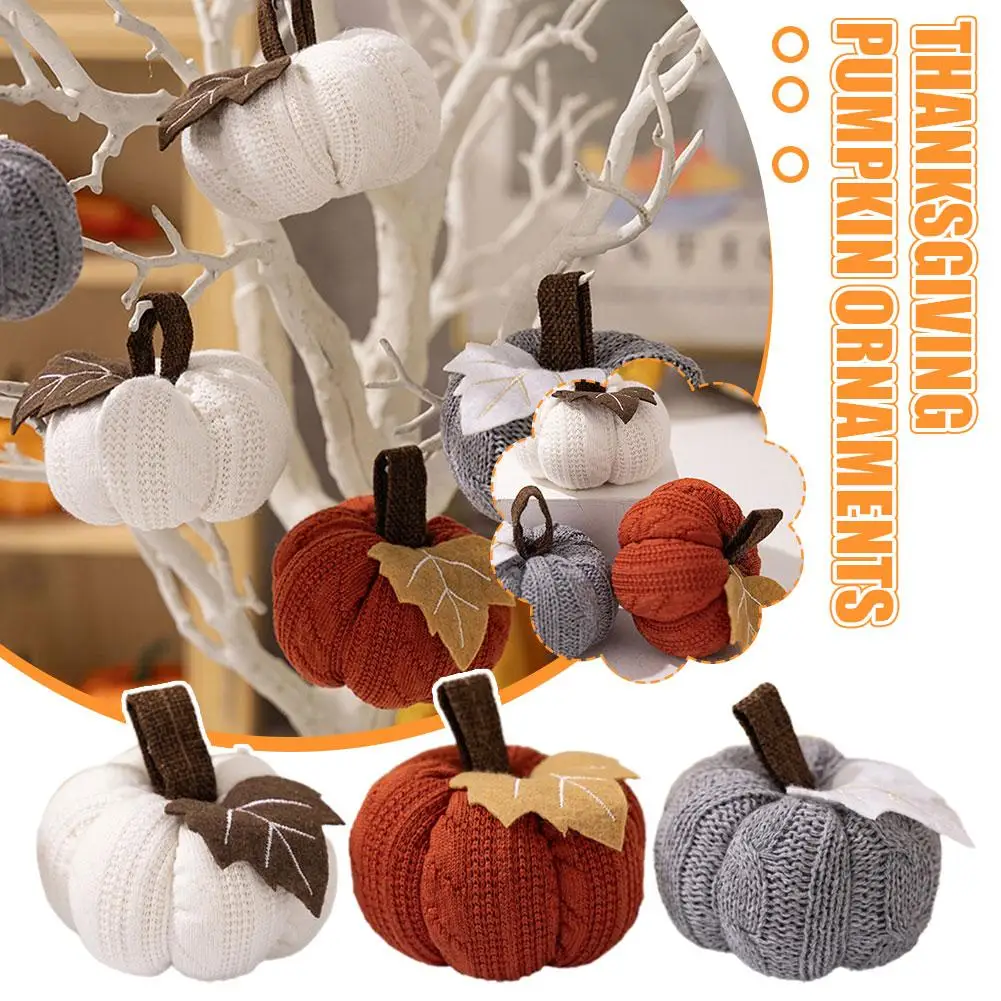 NEW High-end 1/3PCS Harvest Festival Knitted Colorful Decor Pumpkin Home Thanksgiving 2024 Day Pumpkin Decorative Halloween M1I6