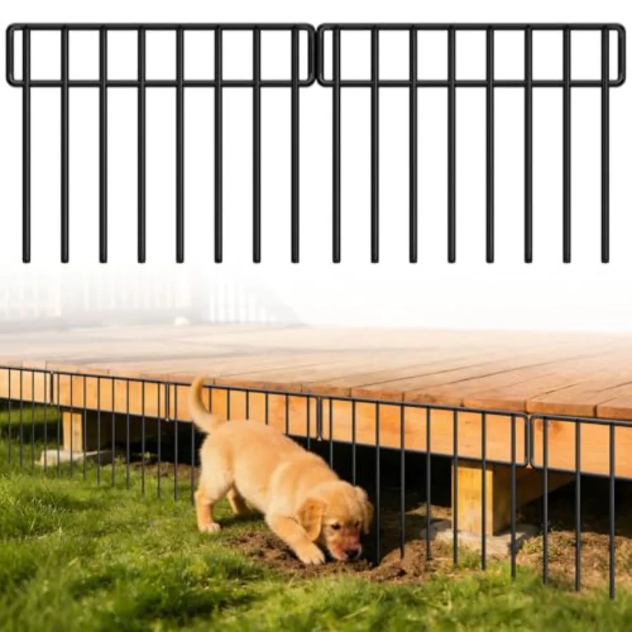 

42.5FT Garden Fence Animal Barrier - 30 Pack No Dig Fence Panels Dog Fence Rustproof Metal Anti Digging Barrier Garden