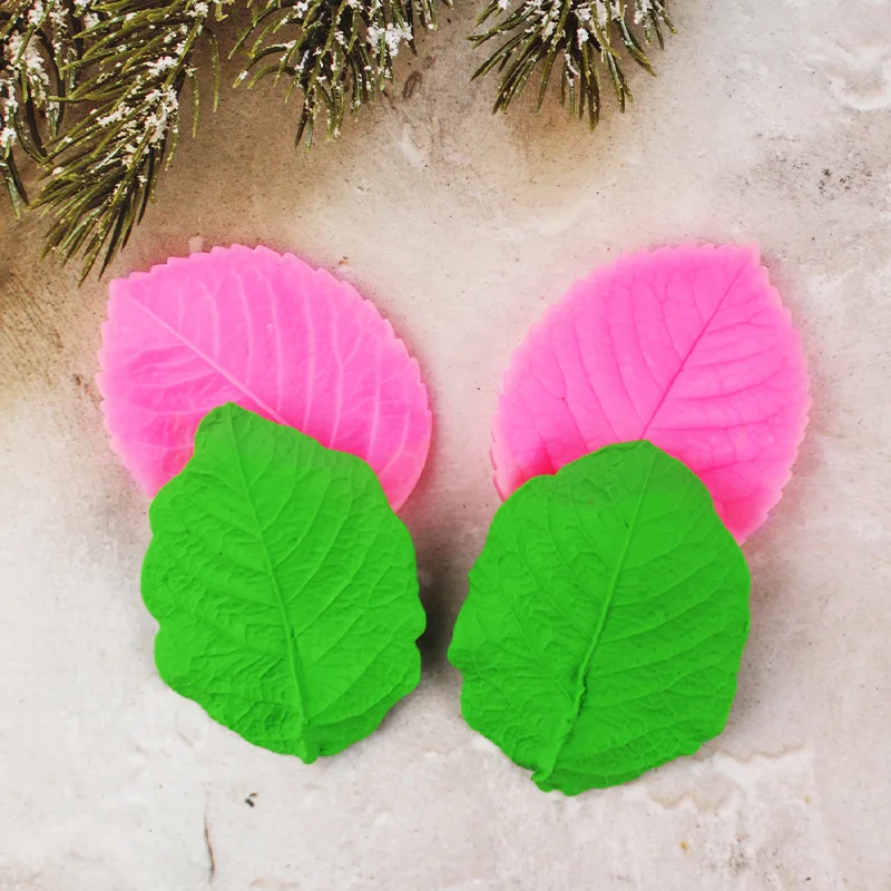 Rose Tree Leaf Fondant Silicone Mold, Leaf Double-sided Impression 17-58