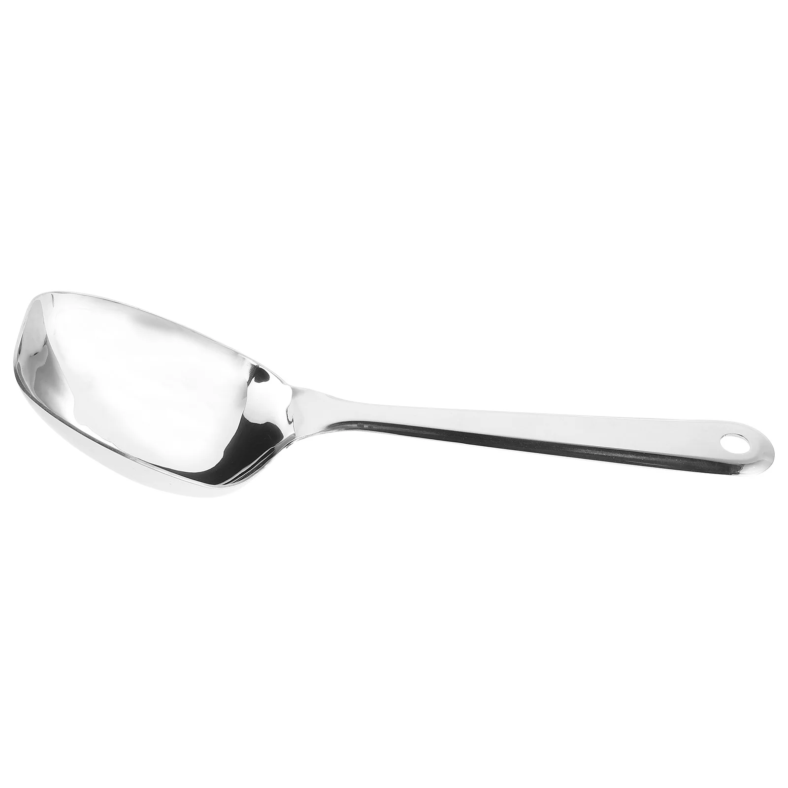 

Stainless Steel Serving Spoon Square Head Long Handle Buffet Ladle For Soup Rice Dessert Food Portioning Kitchen Utensils