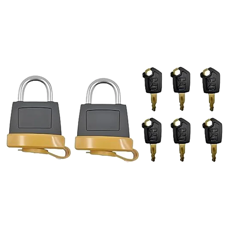 2Set 246-2641 Padlock with 6Pcs 5P8500 Iginition Keys for Caterpillar Cat 20103300 2849039 7X7700 1428828