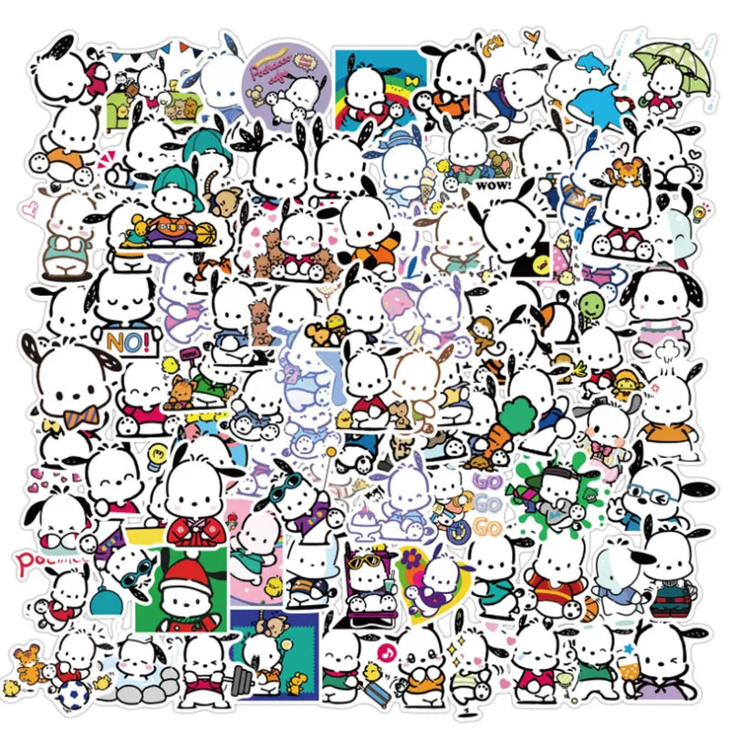

10/30/50/100pcs Sanrio Funny Cute Cartoon Pacha Dog Stickers Diy Snowboard Laptop Luggage Fridge Kids Toy Decal Decor Stickers