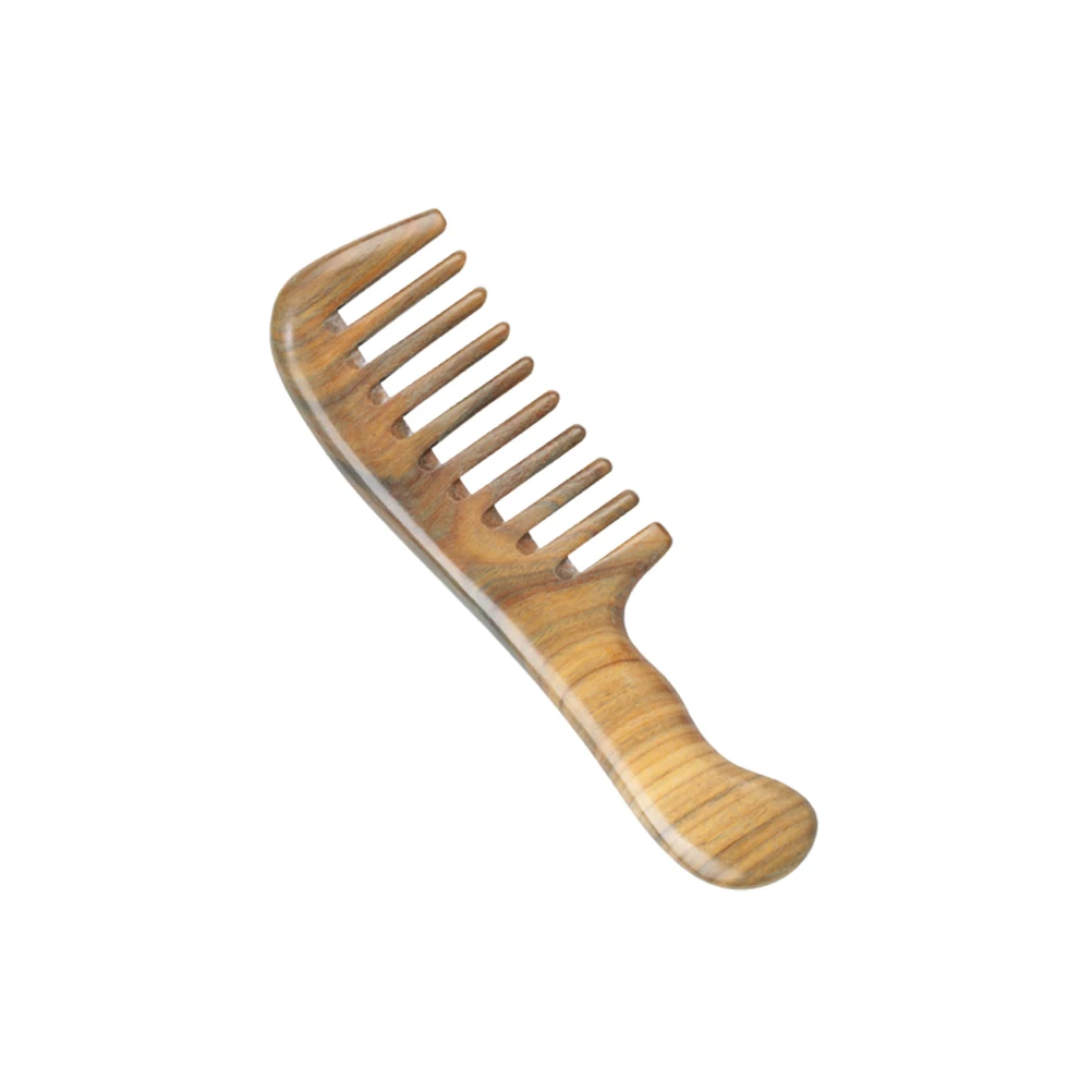 

Natural Wood Ebony Comb Anti-Static Wide-Teethed Hair Massage Thick Handle Head Hairdressing Tool Non-Scratch