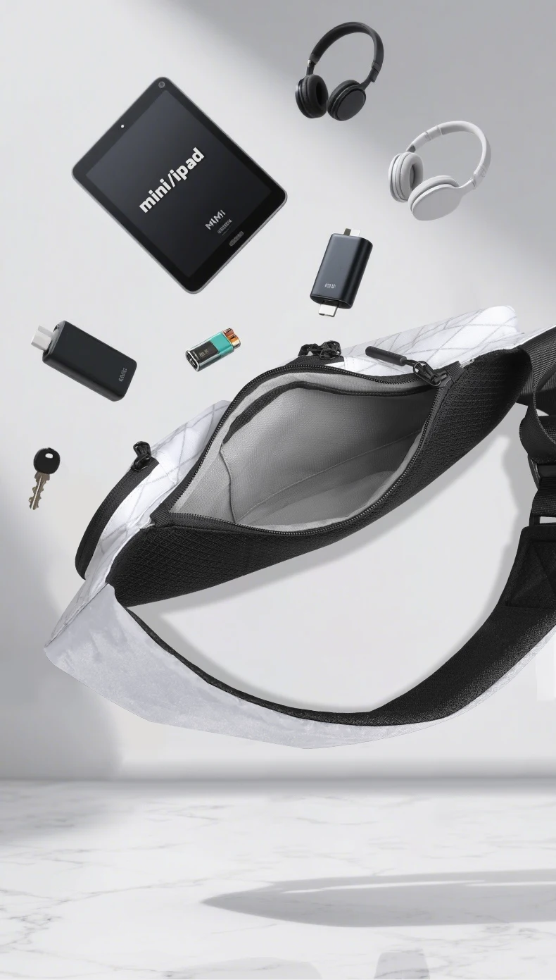 HK Modische, leichte Umhängetasche, hochwertige, wasserdichte X-Pac Herren-Brusttasche, Schultertasche für Pendler, Radfahrer und Reisende – Detail 6