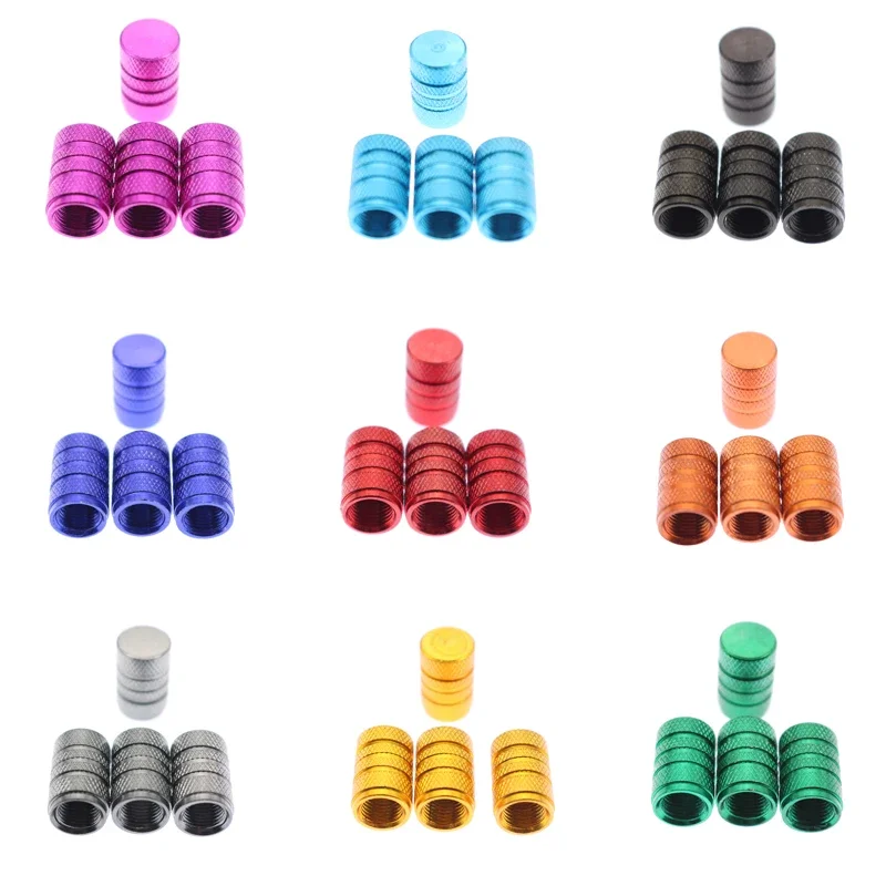 4PCS Car Tire Valve Stem Caps Knurled Tire Valve Caps Aluminum Wheel Stem Valve Caps Dustproof Wheel Tire Covers