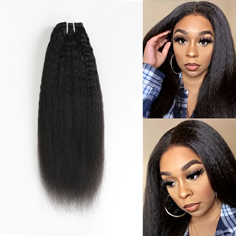 

Кудрявые прямые заколки, человеческие волосы для женщин, прямые человеческие волосы яки, 100% необработанные бразильские волосы Remy