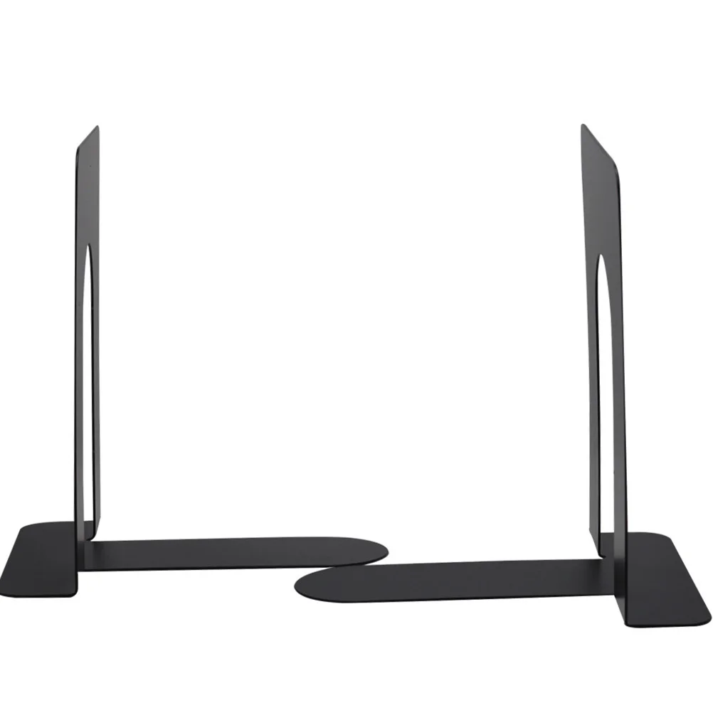 

2Pairs Bookends Metal Nonskid Heavy Duty Supports for Books Dvds Magazines Files Home Office Desktop Organizer