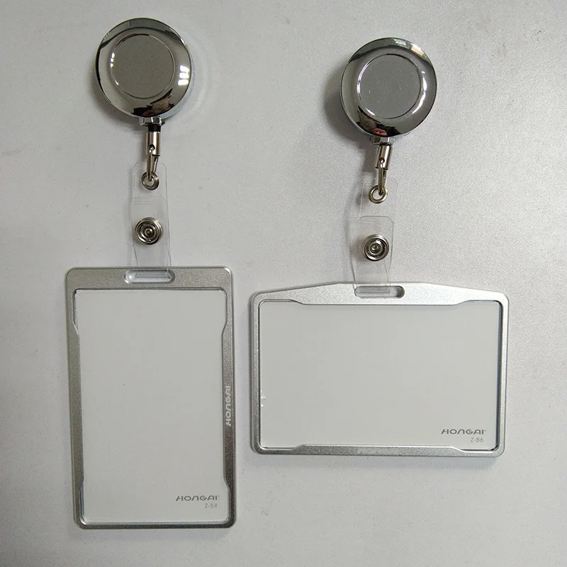

1pc Retractable Name Badges Work Card Sleeve Clip ID Holders Reel Staff Employee ID Tag Reel Nurse Pass Card Cover Cese Reels