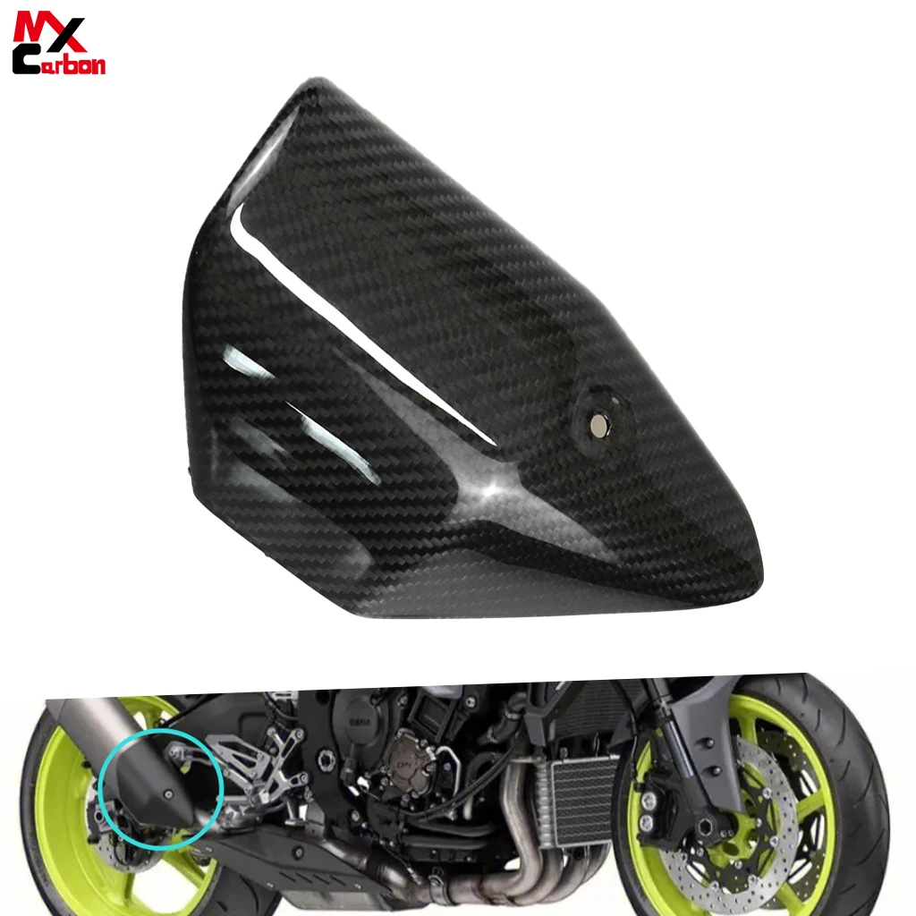 Motorcycle Modified Real Carbon Fiber Exhaust Heat Shield Cover Accessories For Yamaha MT10 FZ10 2016 2017 2018