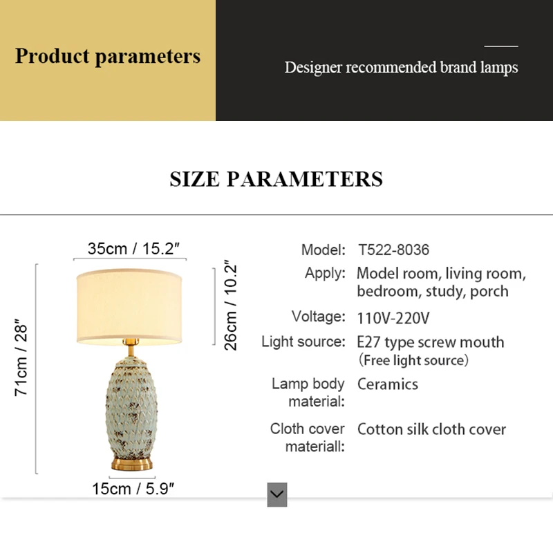 SAMAN  Modern Ceramic Table Light LED Creative Fashionable Bedside Desk Lamp for Home Living Room Bedroom Hotel Decor