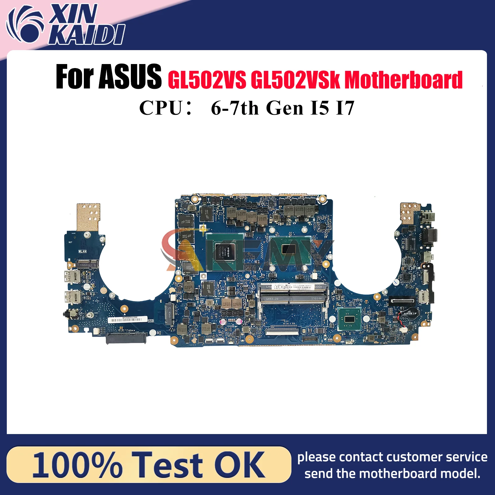 

Материнская плата для ноутбука GL502VS для ASUS ROG Strix GL502VMK GL502V GL502VM, материнская плата для ноутбука с процессором I5 I7, 100% тестирование, ОК, быстрая доставка