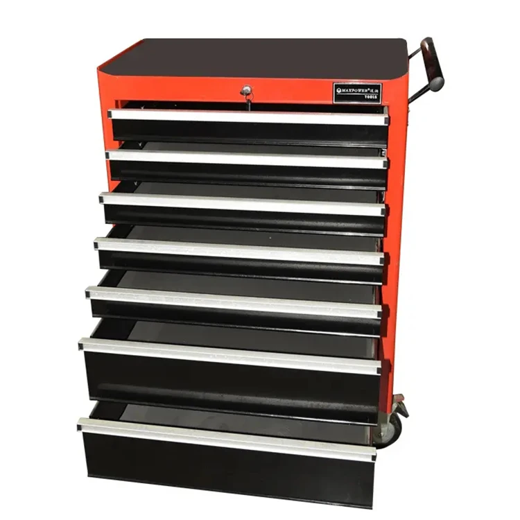 High Quality Tool Cabinet 7 Drawer Mechanics Roller Seat Tool Box With Rear Tray For Screwdrivers And Pliers