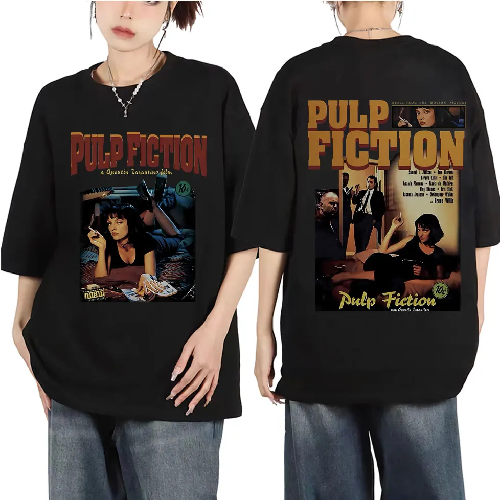 

Movie Pulp Fiction Mia Wallace Graphic T Shirts Quentin Tarantino T-shirt Men's Women's Vintage Fashion Short Sleeve T-shirts