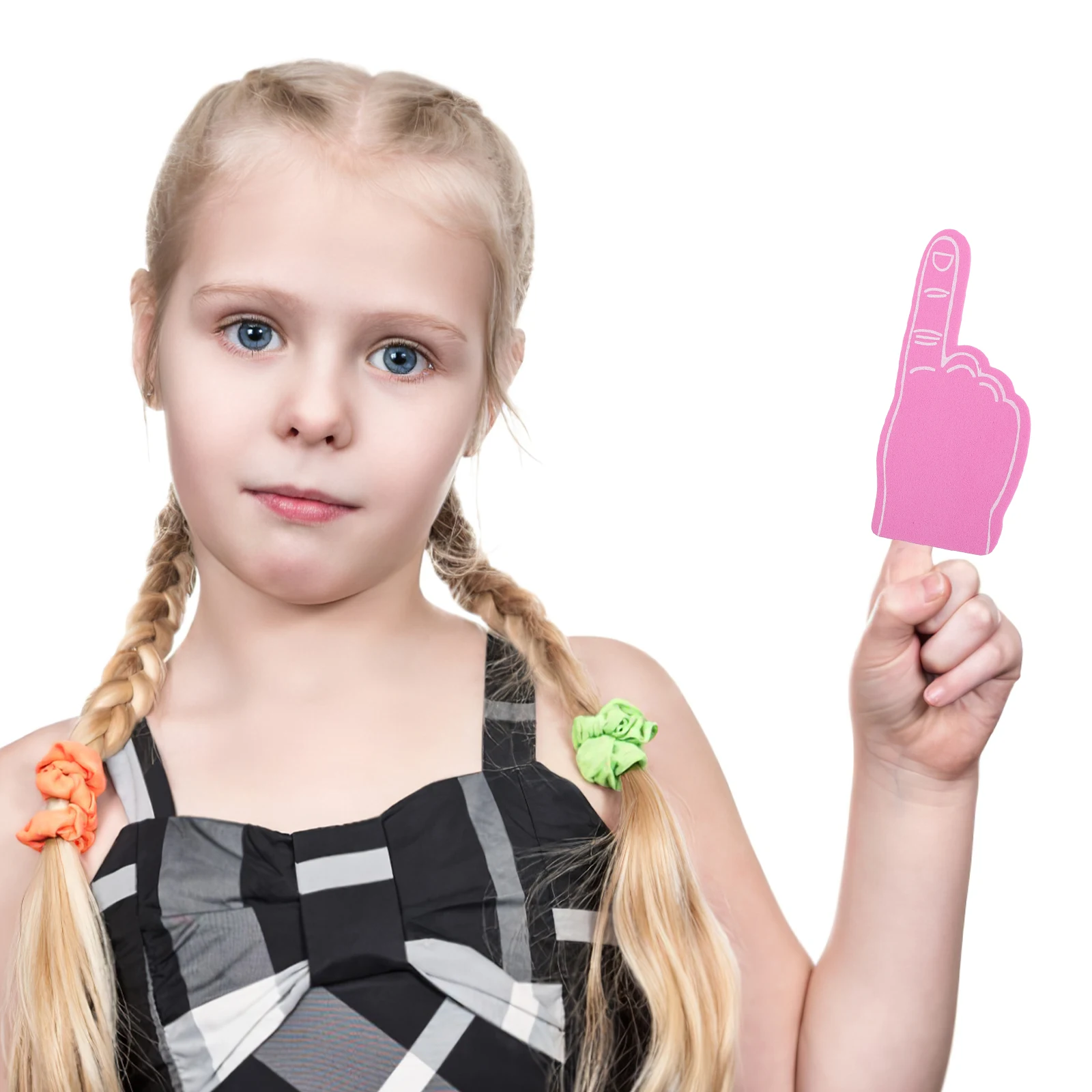 

12pcs Foam Finger EVA Party Prop Waterproof Printed Bright Colors for Soccer Basketball Game Rally Cheerleading Event Decoration