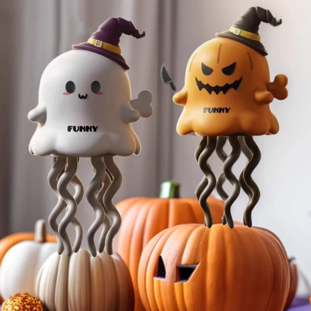 Halloween Magic Dancing Ghost Twist Clockwork Cute Desktop Ornaments Slide Unzip Children's Puzzle Toys Christmas Gifts for Kids