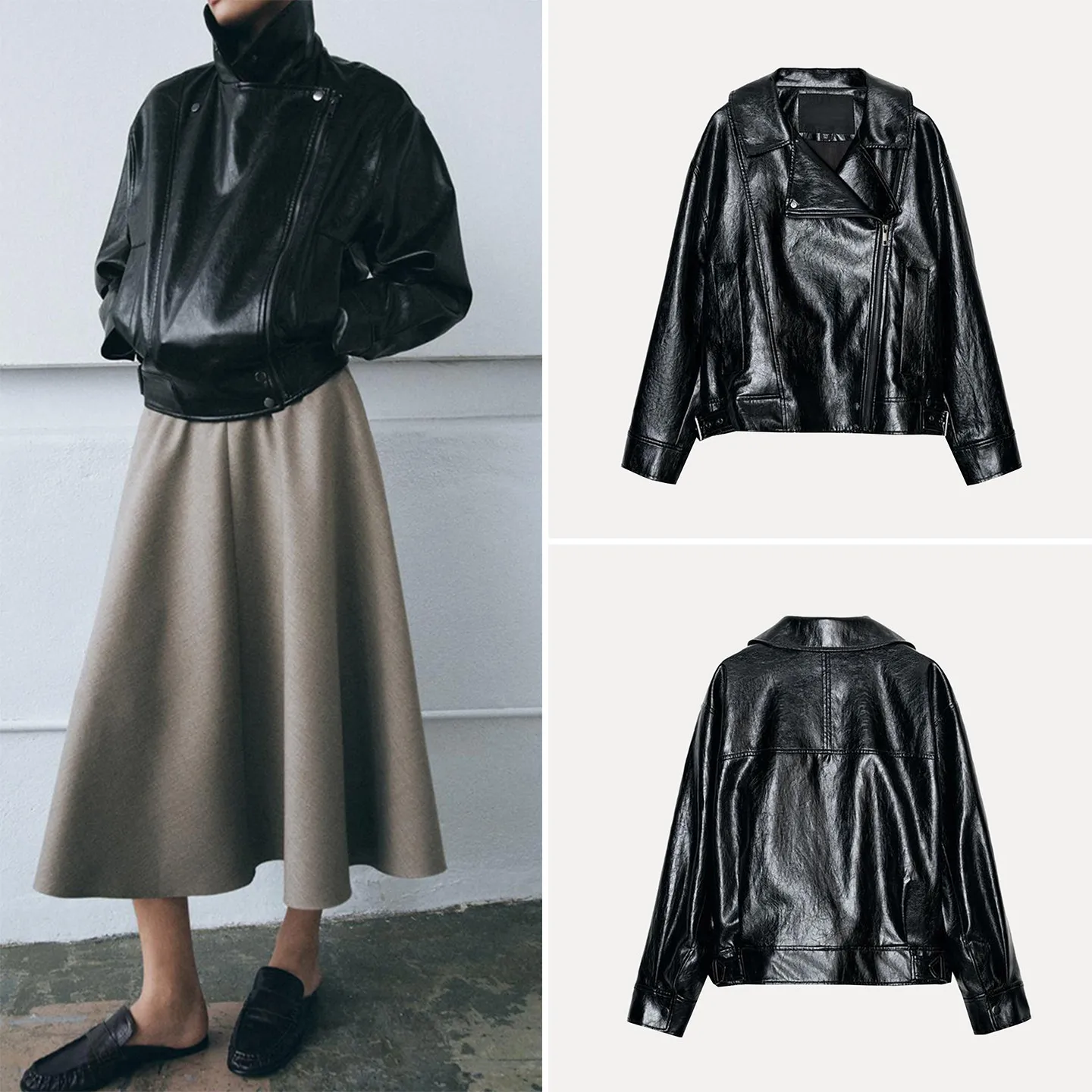 

Весна 2026: Женская свободная куртка-жакет на молнии с воротником, повседневная верхняя одежда для города, удобный дышащий материал