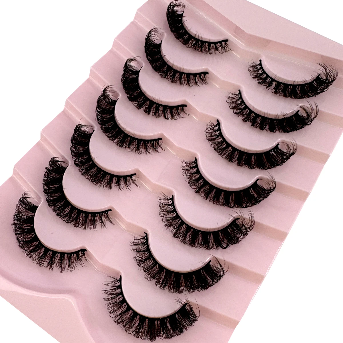 5/7 Paar russische Streifenwimpern, flauschige künstliche Nerzwimpern, Wispy-Wimpern für einen natürlichen Look, dicke, voluminöse künstliche Wimpern, lockige künstliche Wimpern – Detail 37
