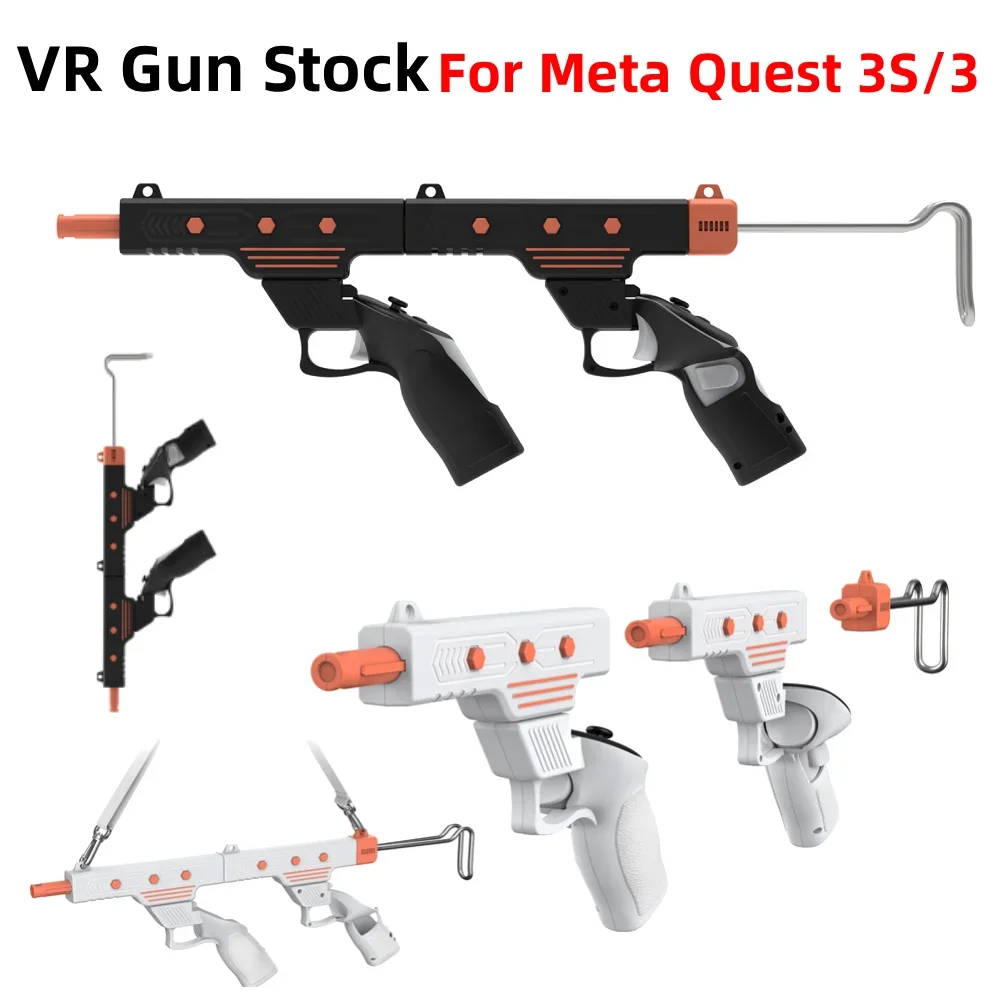 VR Controller Stock Rifle Adapter for Meta Quest 3S/3 Accessories shooting Controller Handle with Shoulder Strap﻿﻿ VR Gunstock