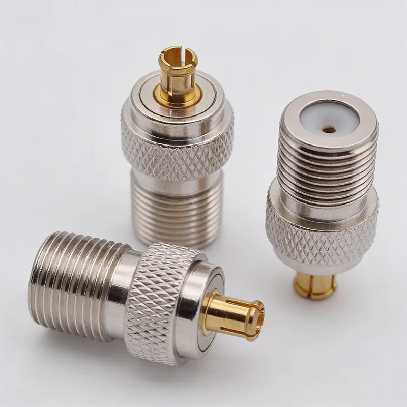 F to MCX Adapter F Female to MCX Male RF Coaxial Connector Gold Plated 50 Ohm for TV Antenna SDR WiFi