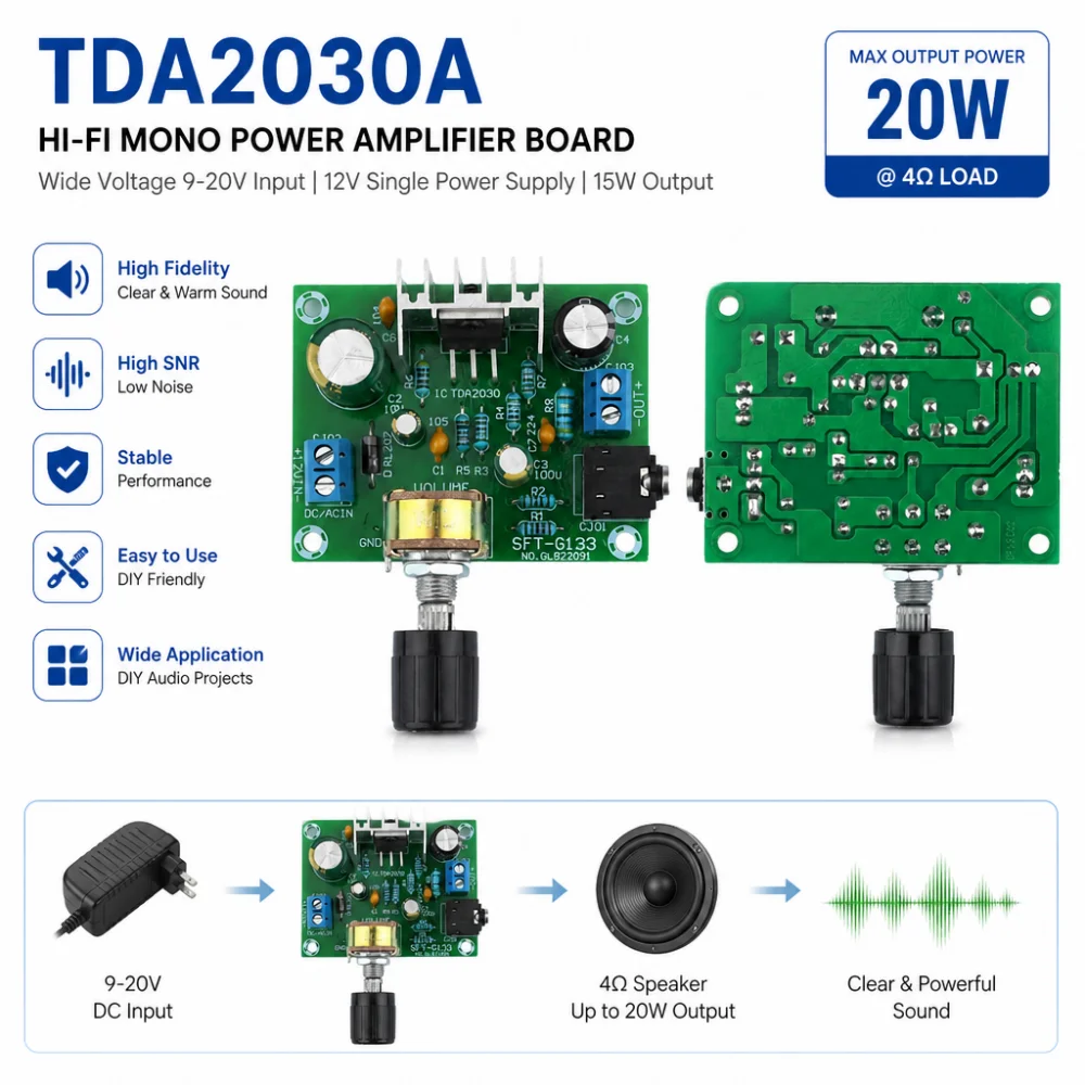 TDA2030A 15W Mono Audio Verstärker 9-20V Hi-Fi Sound Verstärker Bord Digitale Audio Modul Heimkino lautsprecher
