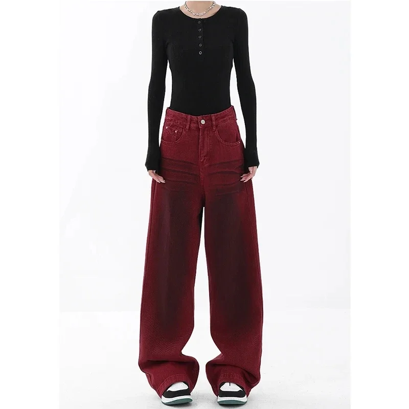 

Women Vintage Jeans Y2k Streetwear 2000s Wide Leg Denim Pants Korean Baggy High Waist Cowboy Trouser Oversize Jeans Clothes 2024