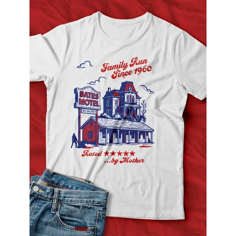 Camiseta Bates Motel - Camiseta con temática de terror para hombre, nueva camiseta informal unisex Y2K de verano