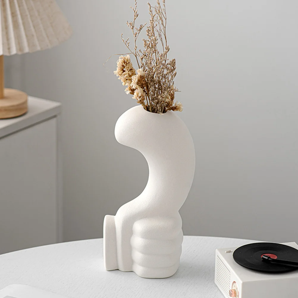 

Wedding Planning Decoration Simple Ceramic Vase Flower Small Hand Shaped Greenery Faux Floral