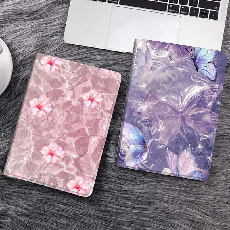 

Pink Flower Water Ripple Gift Tablet Case For Samsung Tab Galaxy S6 S11 A A7 A8 A9 A11 10.1 10.4 10.5 Plus Lite