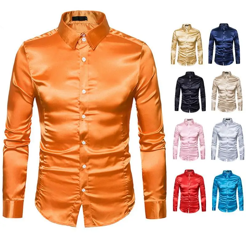 

Men's Long Sve iny irt Loose Fit Thiened Spring Autumn Casual Pure Color Ne irt for Men