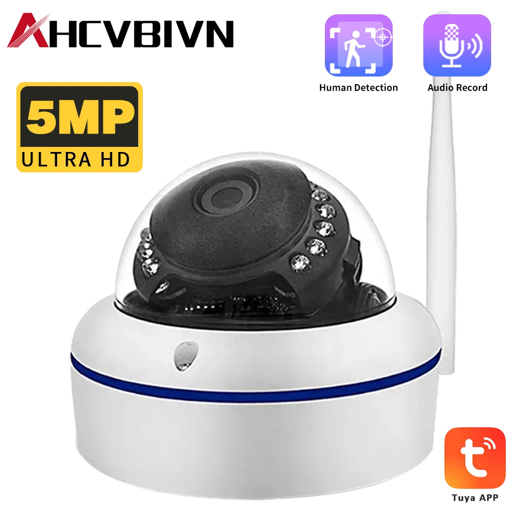 

Outdoor IP66 5MP Tuya Smart Life WiFi Security IP Camera Wireless CCTV Dome Camera Human Detection Video Surveillance