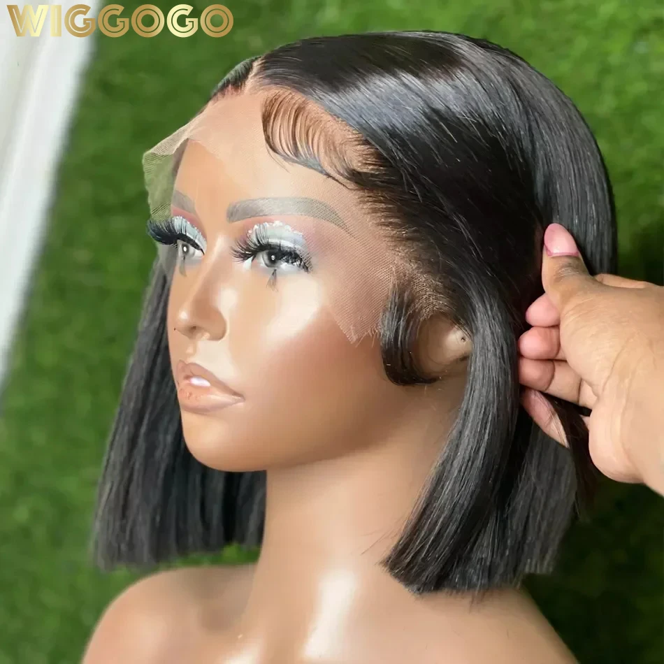 Wiggogo Short Bob Wigs Straight Frontal Wig Hd Lace Wig 13X4 Lace Front Human Hair Wig Hd Lace Frontal Wig 4X4 Closure Wigs