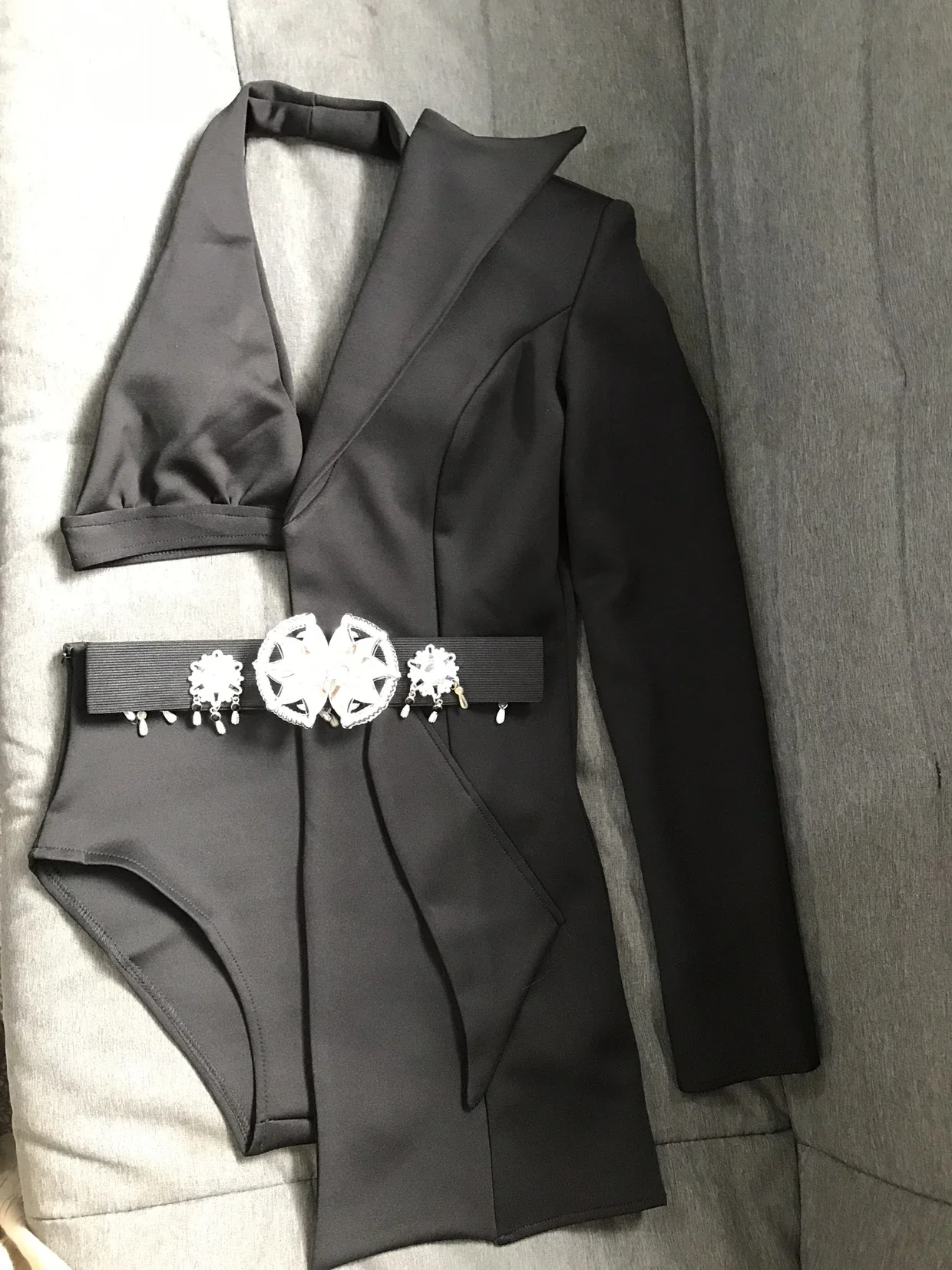 سترة بيكيني نسائية غير منتظمة ، ملابس أداء مسرحي ، فريق راقصة مغنية نسائية للبار ، زي الهذيان ، زي رقص الجاز الحديث