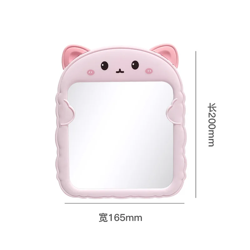 Folding Desktop Mirror Kawaii Decorative Mirror Cat Ear Desktop Makeup Mirror Creative Mirror Female Dormitory Home Decor