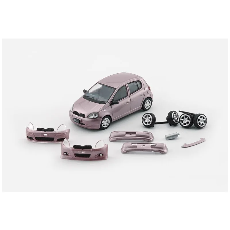 BM Creations 1:64 1998 Yaris Echo Vitz Pink Diecast Alloy Toy Cars Simulation Model For Collection