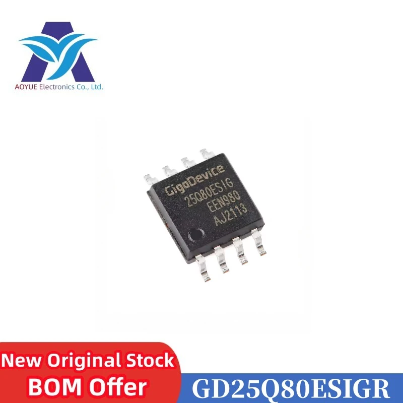 New Original IN Stock GD25Q80ESIG GD25Q80ESIGR 25Q80ESIG SOP8 208mil 133MHz 8Mbit 3V SPI NOR FLASH Memory chip