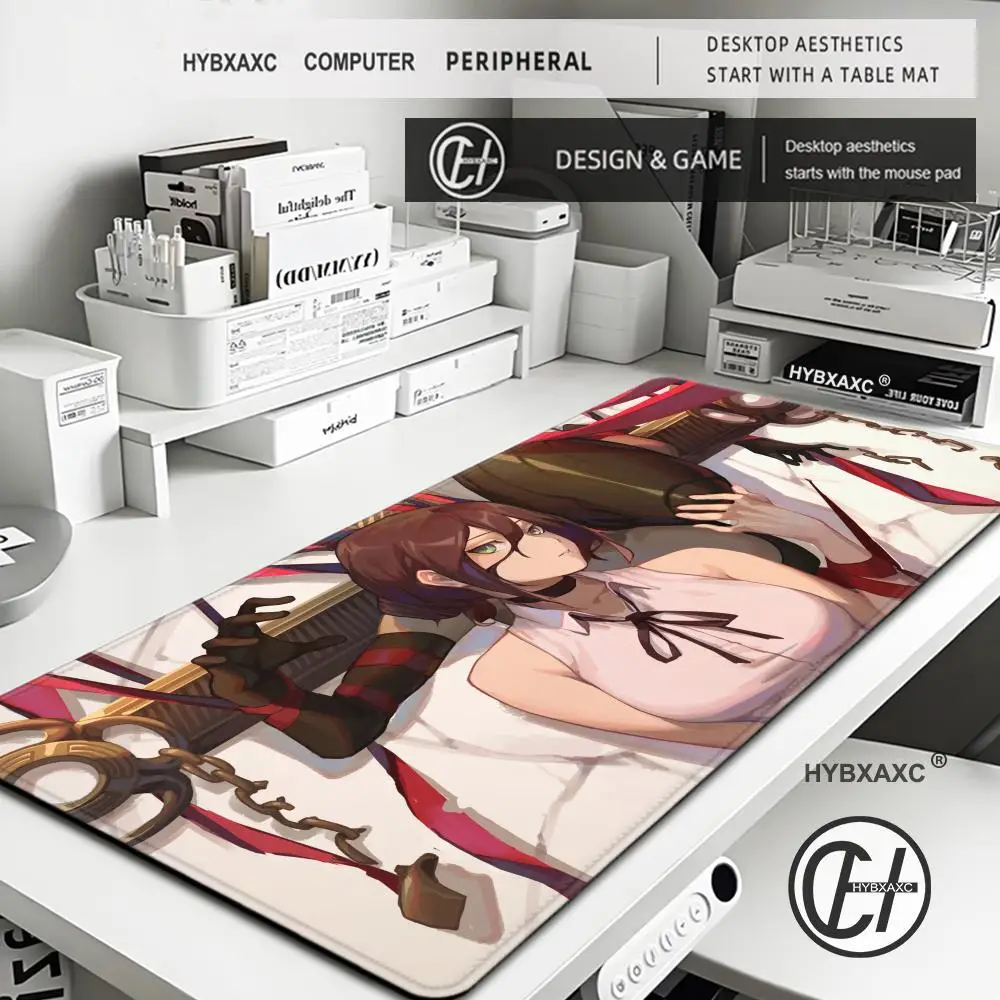 Mouse pad laptop kawaii anime menina reze teclado pc preto e branco flor desktop mouse pad c-serra homem gaming mousepad