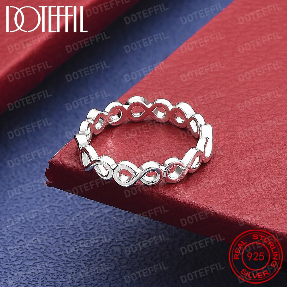 

Кольцо из стерлингового серебра 925 пробы с номером 8, для женщин и мужчин, модный подарок на свадьбу, помолвку, очаровательные ювелирные изделия