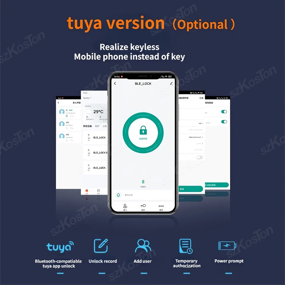 Tuya Smart Lock Cabinet Drawer Biometric Fingerprint Lock Smart Home Digital Electronic Lock APP Unlock Security Protection