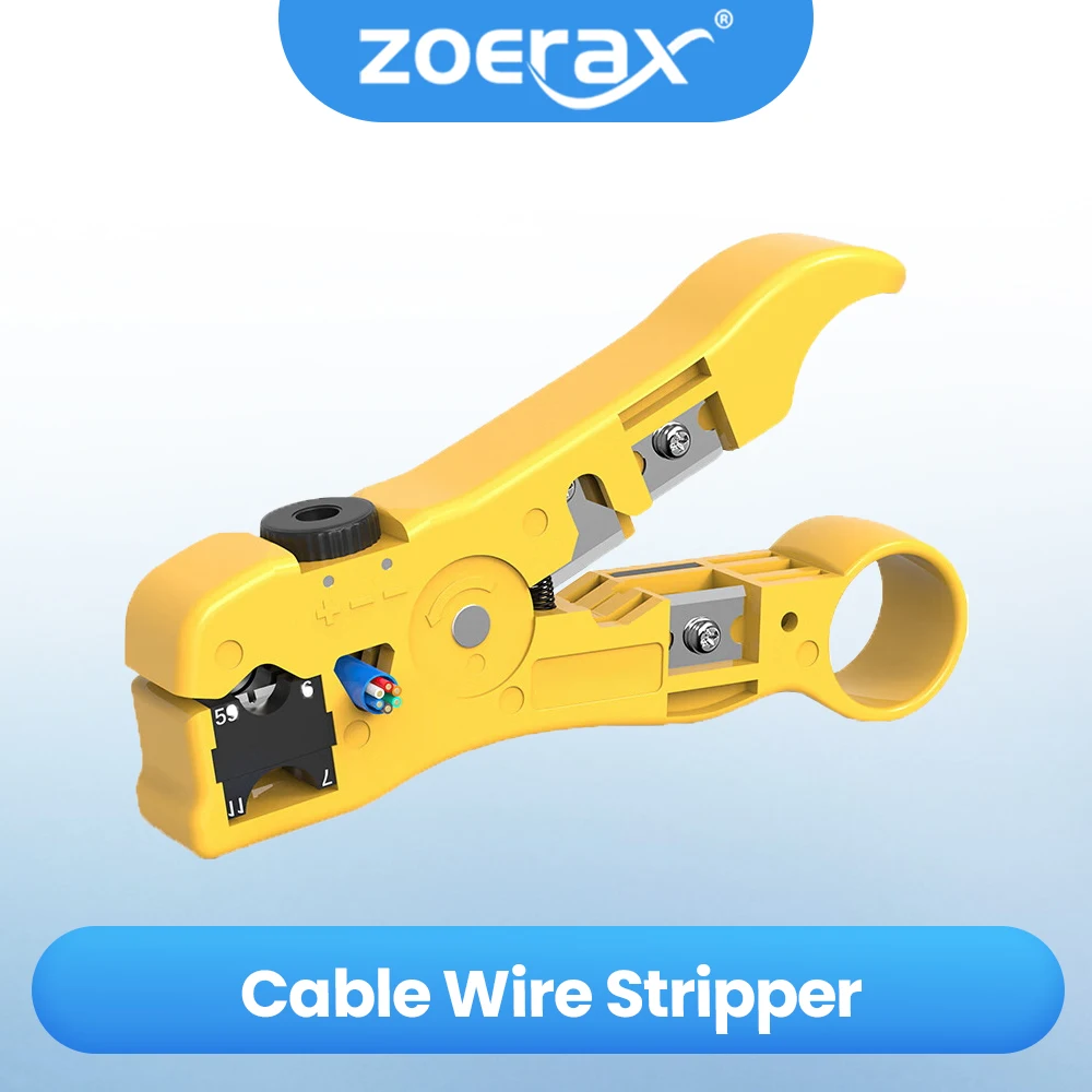 ZOERAX Network Stripper Tool with Cutting and Stripping functions for CAT6/5E/5 Flat or Round Cable/Coaxial cables (RG59/6/7/11)