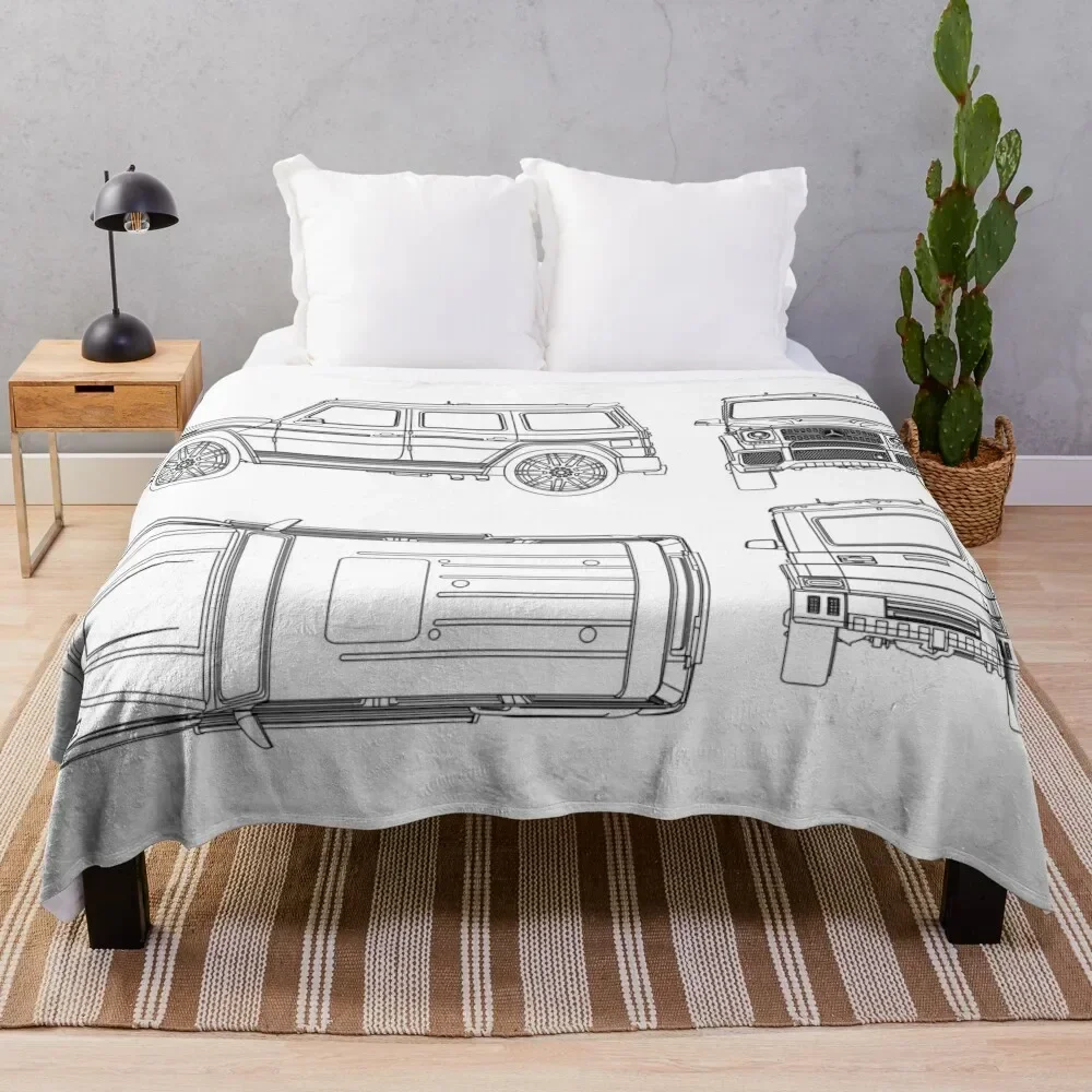 

G-Wagon Tuning Blueprint Throw Blanket Luxury Luxury Throw Soft Plush Plaid blankets ands Blankets