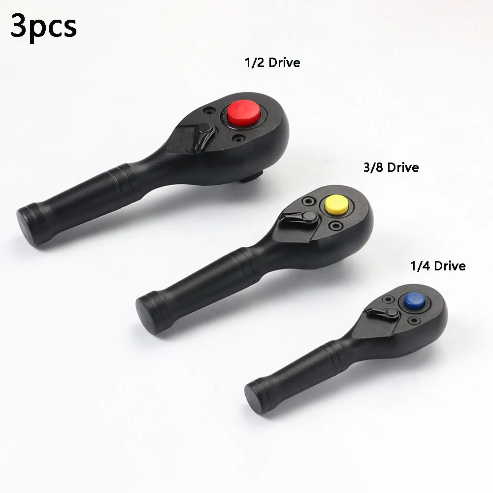 

3pcs/Set 1/4" 3/8" 1/2" Ratchet Wrench Socket 72-tooth Multifunction Square Head Spanner For Cars/Motorcycles Hand Repair Tool