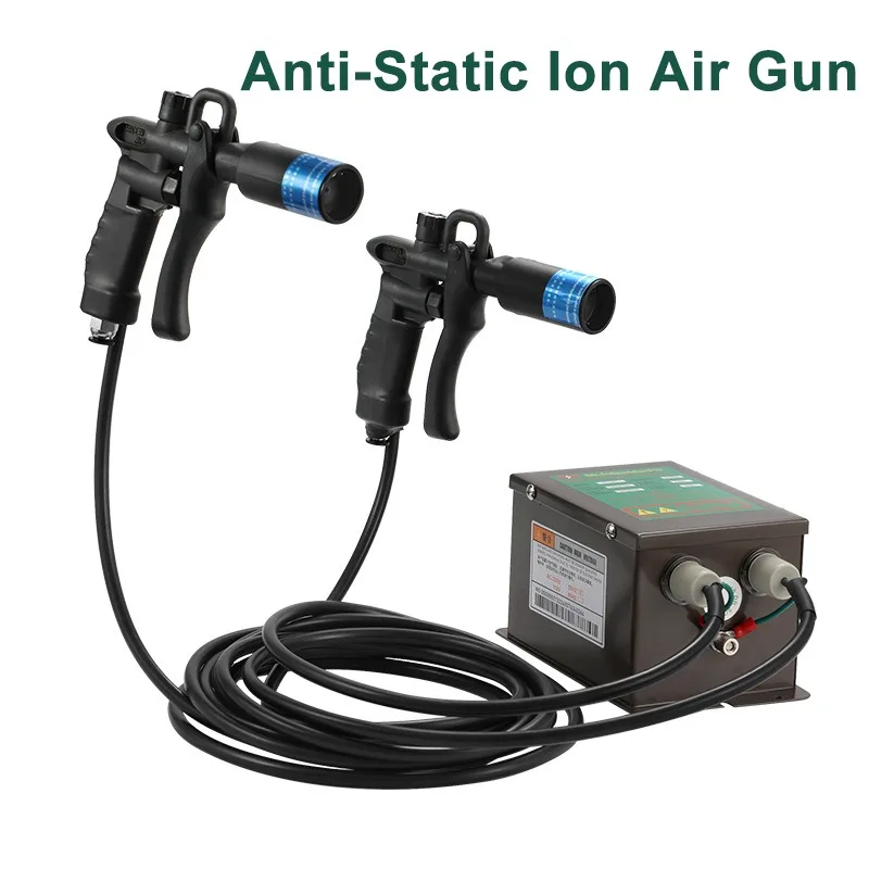 110V/220V Antistatic Air Gun Ionizing Air Gun Electrostatic Gun with High Voltage Generator Handheld Tool Rapid Dust Removal