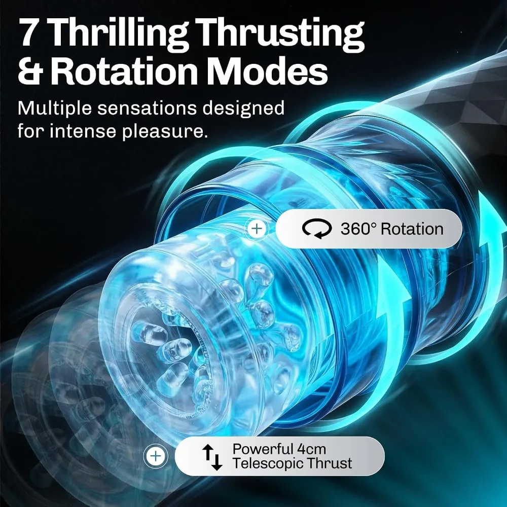 Automatic Thrusting Mastubator Rotation Male Masturbator Cup Hands-Free Base Sex Toys Telescopic Blowjob Piston Men Penis Pump