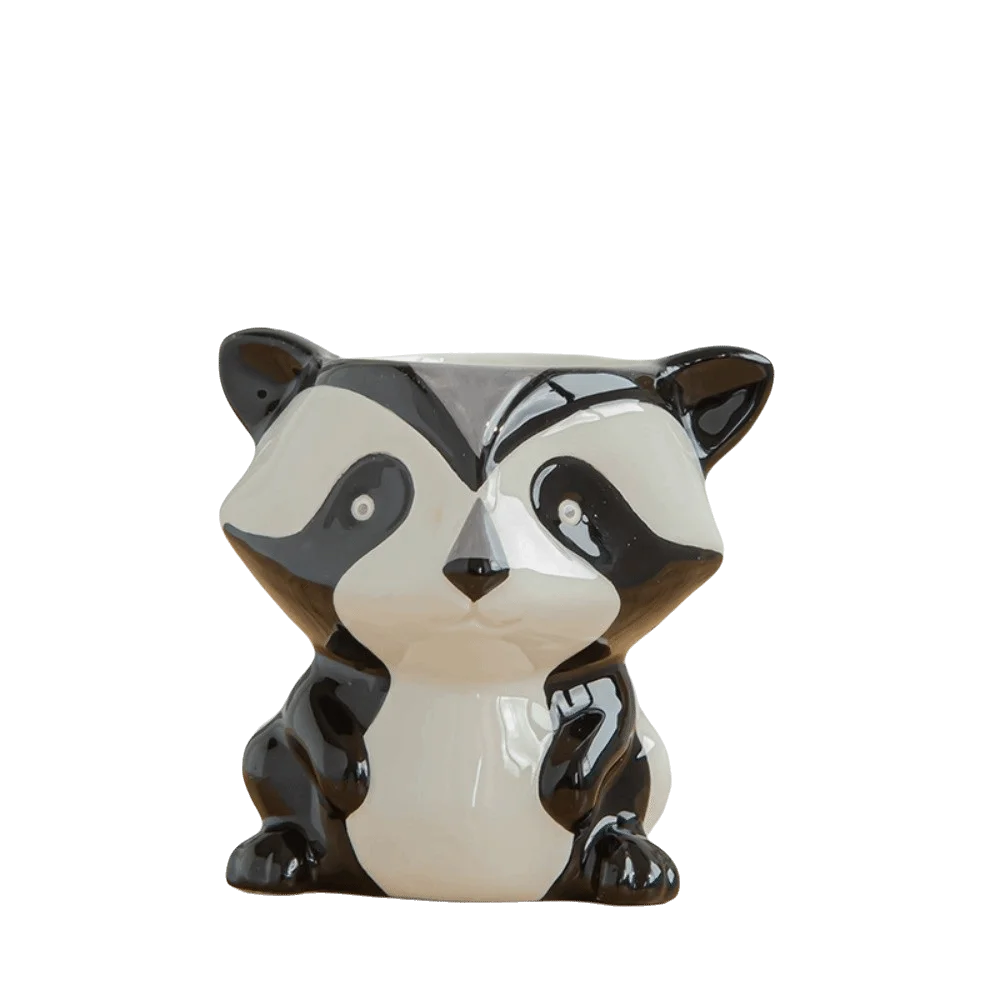 Cute Animal Ceramic Succulent Planter with Drainage Hole Cartoon Animal Shaped Flower Pot Zebra Cow Mini Plant Pot Office