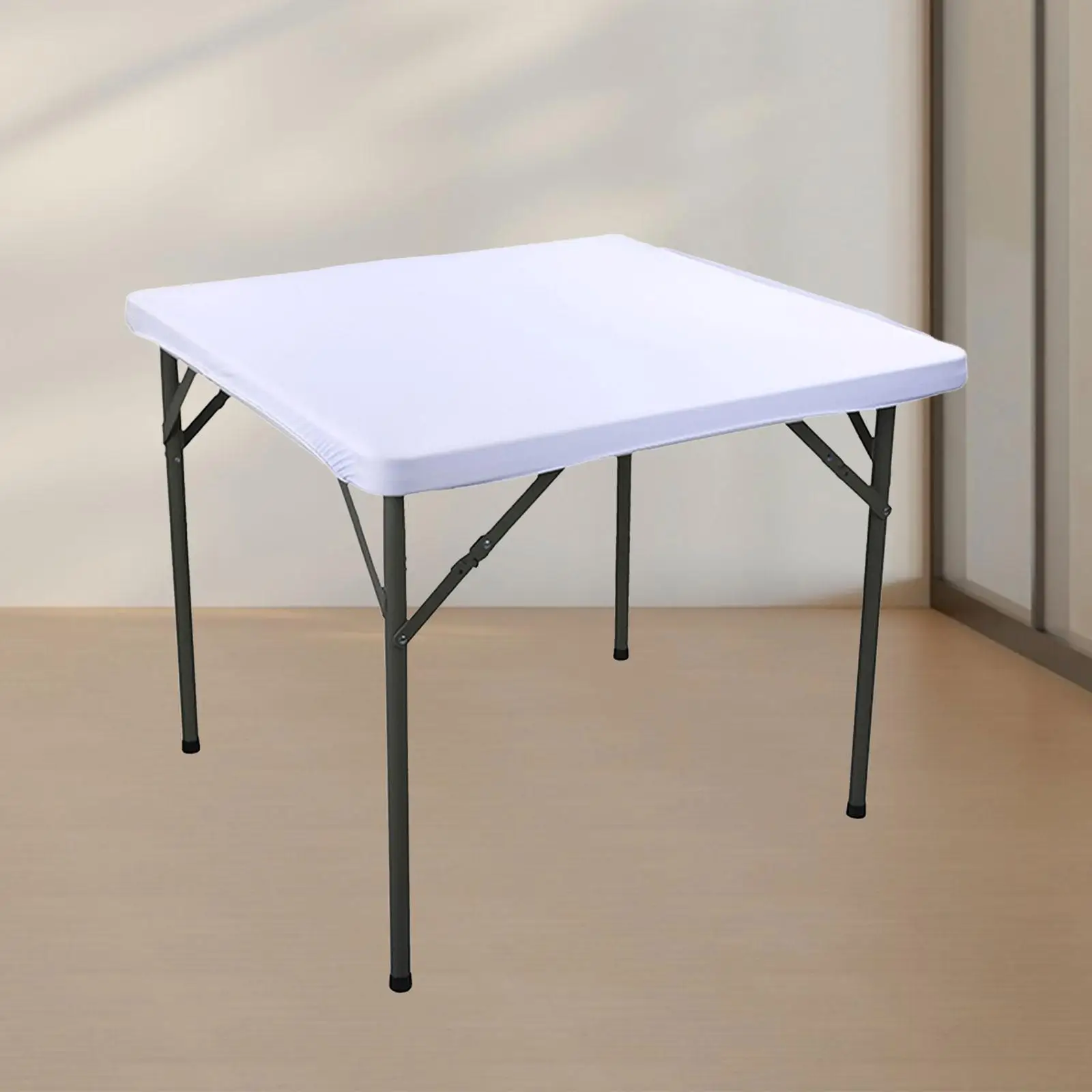 Square Elastic Tablecloth Polyester Leakproof Table Mat Top Cover for Dining Table Protection Indoor Outdoor Events