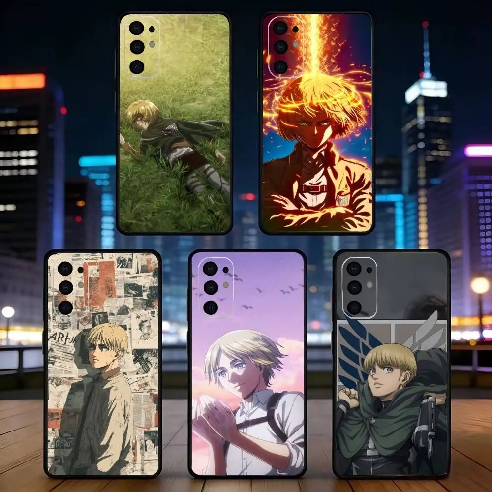 A-Anime Armin Arlert Phone Case For Samsung S25,S24,S21,S22,S23,S30,Ultra,S20,Plus,Fe,Soft Silicone Black Cover