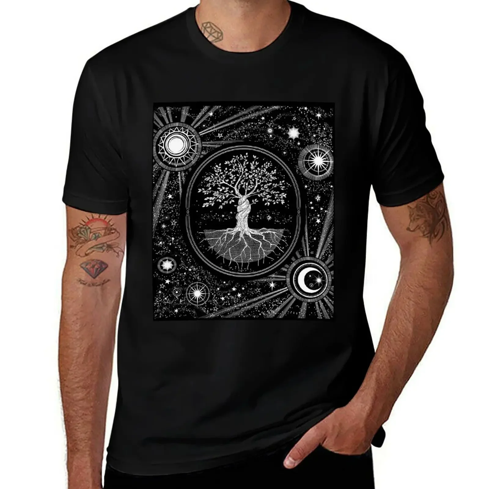 Celestial Tree of Life T-Shirt tops baggy shirts summer 2025 t shirts men