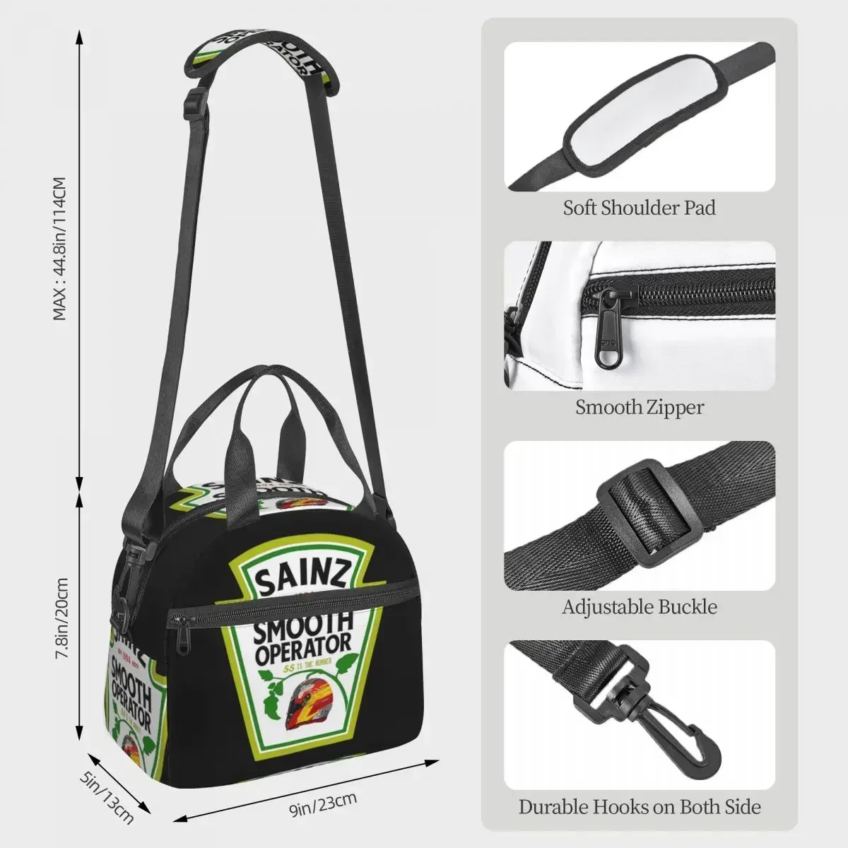 Carlos Sainz Smooth Chili Sauce Insulated Lunch Bag for Women Office Cooler Thermal Box Tote Portable Lunch Boxes